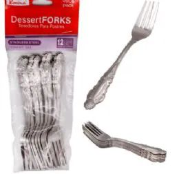 24 Wholesale Stainless Steel 12 Count Dessert Fork