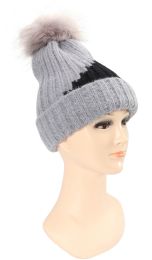 36 Pieces Ladies Two Tone Double Layer Hat - Winter Beanie Hats