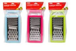 48 Wholesale Grater With Handle Plastic Assorted Color 10 Inch