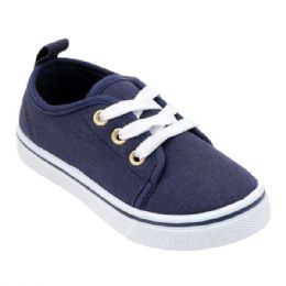 12 Units of Boys Canvas Sneakers In Navy - Boys Sneakers