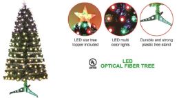 6 Pieces 4ft Led Optical Fiber Christmas Tree 120 Tips With Topper - Christmas Decorations