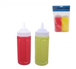 24 Wholesale Plastic 2 Pieces Mustard And Ketchup Bottle