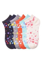 432 Pairs Mamia Spandex Socks (dots) 6-8 - Girls Ankle Sock