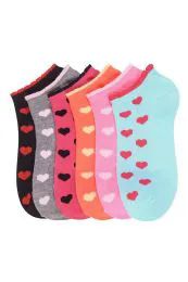 432 Pairs Mamia Spandex Socks (scheart) 9-11 - Girls Ankle Sock
