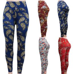 48 Pieces Stunning Leggings With Paisley, Floral And Artistic Designs - Womens Leggings