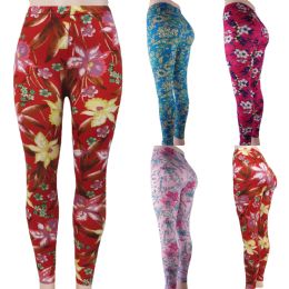 48 Pieces Sublime Leggings With Flower And Paisley Prints - Womens Leggings