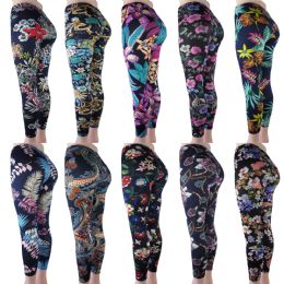48 Pieces Connie Leggings With Flower Designs - Womens Leggings