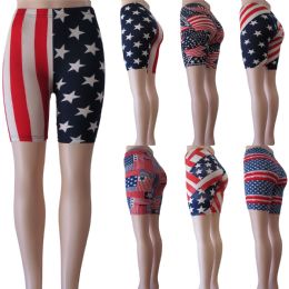 48 Wholesale Usa Flag Bike Shorts
