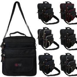 24 Pieces Brett Messenger Bag In Assorted Colors - Bags Of All Types
