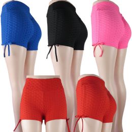48 Pieces Booty High Waisted Shorts In Solid Color - Womens Shorts