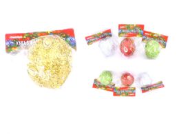 144 Units of Xms 8cm Ball W/glitter 4asst - Seasonal Items
