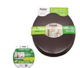 6 Units of 17 Inch Pvc Soft Toilet Seat Brown - Toilet Brush
