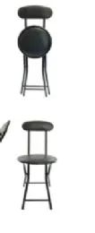 6 Units of Folding Stool With Back In Black - Home Accessories