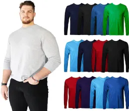 12 Wholesale Mens Cotton Long Sleeve Tee Shirt Assorted Colors Size 3x Large