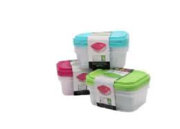 24 Wholesale 3 Pack Food Container Plastic Assorted Color