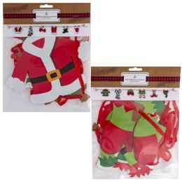 36 Units of Garland Santa/elf Clothesline - Christmas