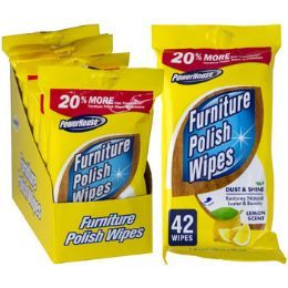 16 Wholesale Wipes 42ct Furniture Lemon Scent