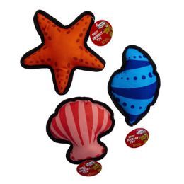30 Wholesale Dog Toy Canvas Aquatic 3 Asst Fish/starfish/seashell In Pdq #p32117