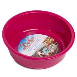 48 Wholesale Pet Bowl Small Pink W/paw Design1.90 Cups (450ml)antI-Skid Base