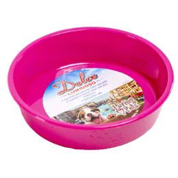 24 Wholesale Pet Bowl Large Pink W/paw Design6.34 Cups (1500 Ml)noN-Skid Base