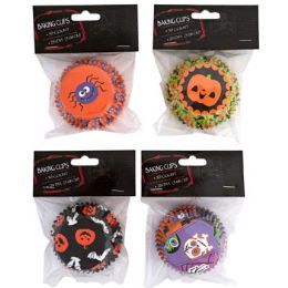 24 Pieces Baking Cups 50ct 2in Halloween 4ast Designs/12pc Merchstrip Pbh - Halloween