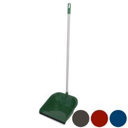40 Pieces Dust Pan W/rubber Lip & 29 Inch Handle W/white Pole 4 Colors - Dust Pans