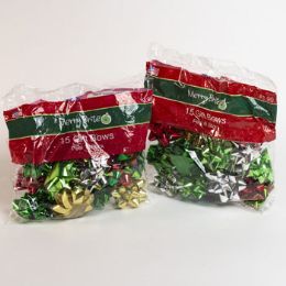 60 Wholesale Gift Bows Christmas 15ct Asst Peel N Stick Pp 3.99