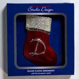 48 Wholesale Silver Plated Stocking Ornament
