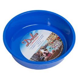 24 Wholesale Pet Bowl Large Blue W/paw Design 6.34 Cups (1500 Ml) NoN-Skid Base
