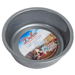 48 Wholesale Pet Bowl Small Silver W/paw Dsgn 1.90 Cups (450ml) AntI-Skid Base