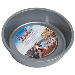 24 Wholesale Pet Bowl Large Silver W/paw Design 6.34 Cups (1500 Ml) NoN-Skid Base