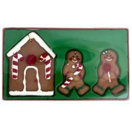 144 Wholesale Gingerbread Wax Ornaments 3ct