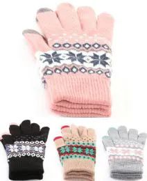 36 Wholesale Kids Assorted Warm Snowflake Glove