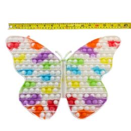 6 Wholesale Push Pop Fidget Toy [white Jumbo TiE-Dye Butterfly] 11"x15