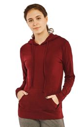 24 Wholesale Cottonbell Ladies Thin Pullover Hoodie Size L