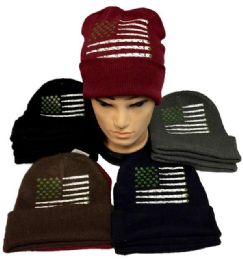 12 Wholesale Marijuana Flag Winter Beanie Hat