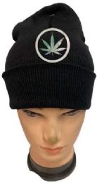 48 Wholesale Marijuana Winter Beanie Hat