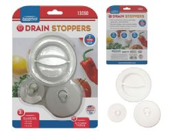 96 Wholesale Drain Stopper 3pc With Blister