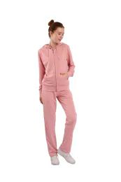 12 Pieces Ladies 2pc Set Casual Solid Hooded Sweatshirt & Sweatpant Set W/ Pockets Pink 12/cs (S-2xl) - Womens Active Wear