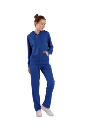 12 Pieces Ladies 2pc Set Casual Solid Hooded Sweatshirt & Sweatpant Set W/ Pockets Royal Blue 12/cs (S-2xl) - Womens Active Wear