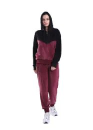 12 Pieces Ladies 2pc Casual Soft Velvet Hooded Sweatshirt & Sweatpant Set Purple 12/cs (S-2xl) - Womens Active Wear