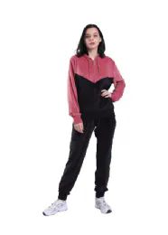 12 Wholesale Ladies 2pc Casual Soft Velvet Hooded Sweatshirt & Sweatpant Set Black 12/cs (S-2xl)