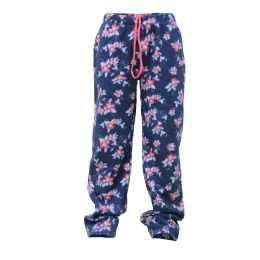 12 Pieces Ladies Soft Fleece Open Leg Pajama Pants 12/cs (S-2xl) - Women's Pajamas and Sleepwear