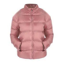 12 Pieces Ladies 20d Solid Puffer Down Full Zip Jacket W/ Zip Pockets Pink 12/cs (1X-3x) - Womens Thermals