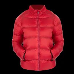 12 Wholesale Ladies 20d Solid Puffer Down Full Zip Jacket W/ Zip Pockets Red 12/cs (1X-3x)