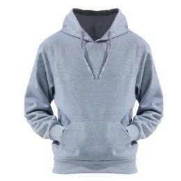 24 Pieces Men's Soft 210 Gsm Fleece Hooded Pullover Light Grey (S-Xl) 24pcs - Mens Jackets