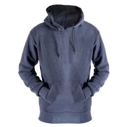 24 Wholesale Men's Soft 210 Gsm Fleece Hooded Pullover Dark Grey (S-Xl) 24pcs