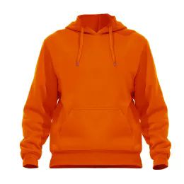 24 Wholesale Men's Soft 210 Gsm Fleece Hooded Pullover Safety Orange (S-Xl) 24pcs