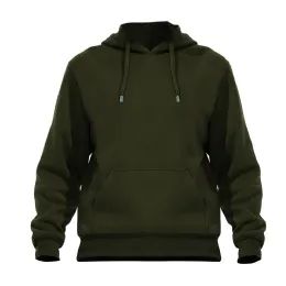 24 Wholesale Men's Soft 210 Gsm Fleece Hooded Pullover Military Green (S-Xl) 24pcs
