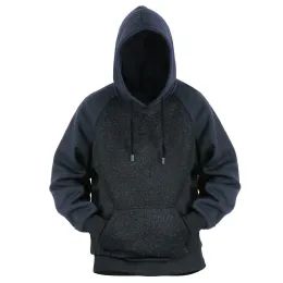 12 Pieces Men's Colorblock Hooded Pullover Fleece Lined Sweatshirt Navy/black (S-2xl) 12pcs - Mens Sweat Shirt